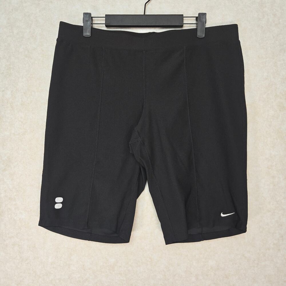 Nike Womens Large 12-14 FITDRY Black Fitted Running Shorts Compression Athletic